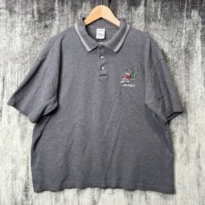 Vintage Warner Bros Looney Tunes Wile E Coyote Golf Polo Embroidered Large